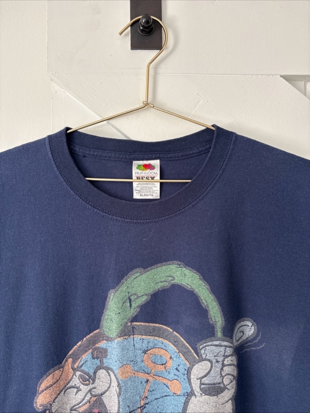 Fruit Of The Loom Popeye the Sailorman T Shirt Size XL Blue Graphic Print - Picture 3 of 8